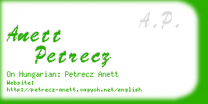 anett petrecz business card